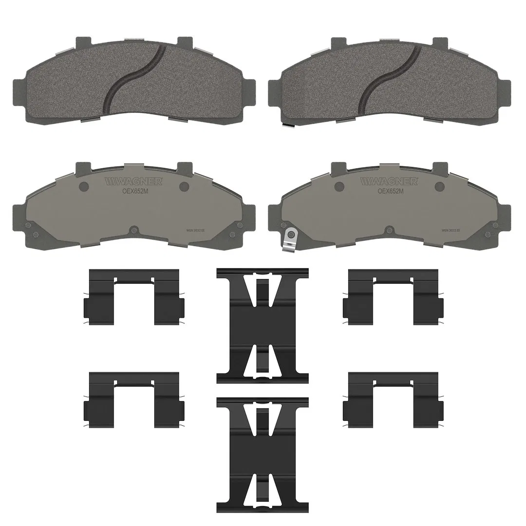 OEX652M – WAGNER BRAKE Brake Pad, FMSI Number D652-7532 Semi-Metallic Set Of 4 With Mounting Hardware